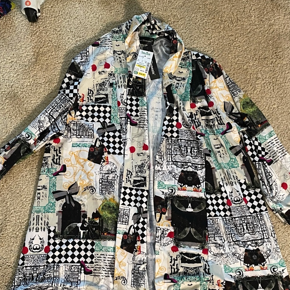 Travel elements jacket black white and colors